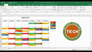 TECH011  Create a calendar in Excel that automatically updates colors by event category [upl. by Inglebert115]