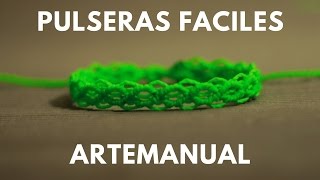 pulsera de hilo rapida y faciles  tutorial macrame [upl. by Jecho]