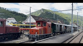 OeBB OensingenBalsthalBahn AG Te 130 trifft mit Shuttle Zug im Bahnhof Balsthal ein [upl. by Eiznekcm893]