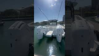 Trimming down the twin Mercury V12 600hp Verados powering the Aquila 47 Molokai Power Catamaran [upl. by Maude925]