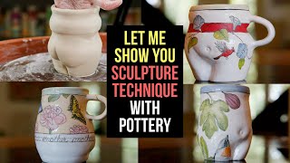 Sculpting the Human Form on a Pottery Mug SCULPTING TIPS AND TRICKS [upl. by Endora395]