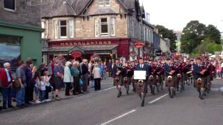 Pipe Bands Parade Scottish Highland Games Pitlochry Perthshire Scotland [upl. by Vincenty]