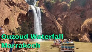 Ouzoud Waterfall  exploring Moroccos highest waterfall and Boat adventure Marrakesh 4K UHD [upl. by Corbin]