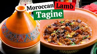 MOROCCAN LAMB TAGINE RECPIE  Lamb Tagine with Prunes Apricots Figs amp Almonds  Mrouzia Recipe [upl. by Ahcropal]