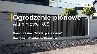 Ogrodzenie grzebieniowe pionowe nowoczesne wystające z ziemi R09 brama przesuwna bez szczelin Alfen [upl. by Durrej]