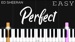 Perfect  Ed Sheeran  EASY Piano Tutorial [upl. by Asirak]