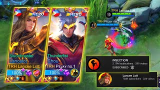 Lancee Lott Meets iNSECTiON in Rank GAME  Top Global Lancelot And Chou Connection  MLBB [upl. by Dincolo]