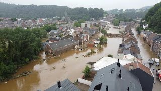 Drohnenbilder zeigen Überschwemmungen in Belgien  AFP [upl. by Odanref]