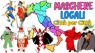 🎭 MASCHERE ITALIANE LOCALI Città per Città 🎉 Farinella Gioppino Burlamacco Domino e tanti altri [upl. by Laird]