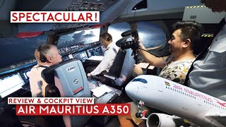 Spectacular Thunderstorm on Air Mauritius A350 Flight Review amp Cockpit View [upl. by Relly]