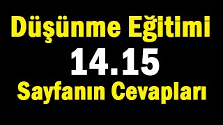 Düşünme eğitimi ders kitabı sayfa 14 15 cevapları [upl. by Bonnibelle81]