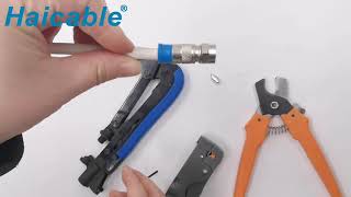 New Compression Coaxial Cable Crimping Tool HTH548A F Rg6 Rg58 Rg59 Connectors Coax Crimper [upl. by Aihtnic568]