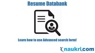 How to search resumes in Naukri  Advanced Search Form [upl. by Rebekkah]