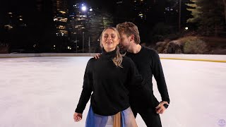 “I Found You” Olympians Kaitlin Hawayek amp JeanLuc Baker ice dance in Central Park [upl. by Berner519]