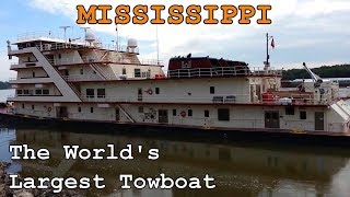 MISSISSIPPI  Worlds Largest Towboat Mississippi River CITY of CAPE GIRARDEAU MO  USA [upl. by Esaertal206]