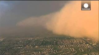 Aerial footage Massive dust storm envelopes Phoenix Arizona [upl. by Ysset785]