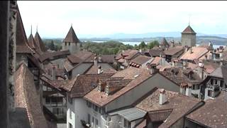 Mittelalterliche Stadt Murten Historical town Murten in Switzerland [upl. by Kolva]