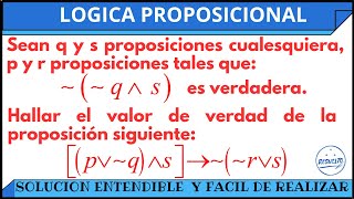 Hallar el valor de verdad Lógica Proposicional [upl. by Dania89]