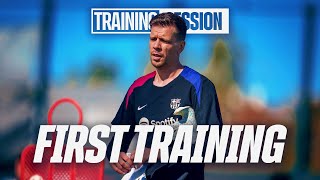 WOJCIECH SZCZESNYs FIRST TRAINING for FC BARCELONA 🔵🔴 [upl. by Moulton]