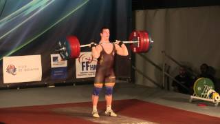 Benjamin Hennequin Haltérophilie Record de France Epaulé Jeté 215 kg Quimper 2012 [upl. by Lezley]