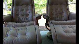 Stressless Royal Recliners Khaki Paloma Leather [upl. by Ahseele]