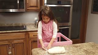 Kneading pizza dough with kids [upl. by Olinde497]