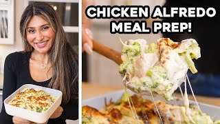 This HACK will cut your calories in HALF Chicken Alfredo Meal Prep I High Protein amp Low Carb [upl. by Avad217]