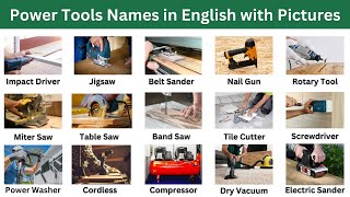 Power Tools Names in English with Pictures  Learn Common Power Tools  Power Tools Vocabulary [upl. by Neelsaj]