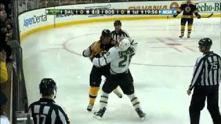 3 Hockey Fights in 4 Seconds and 2 Goals in 45 Seconds Bruins vs Stars 020311 [upl. by Luht]