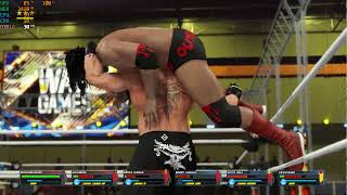 WWE2K23 Brock lesnar amp Goldberg amp Bron breakker Vs Bobby lashley amp Scott Hall amp Kevin Nash  WarGam [upl. by Asserat]