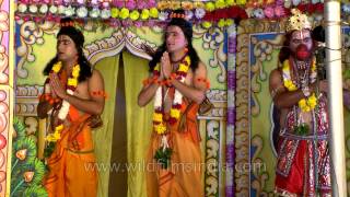 Ram and Lakshman along with Hanuman worship Goddess Durga [upl. by Bakerman]