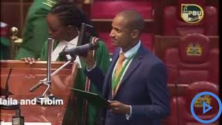 Babu Owino mentions Raila and tibim in his swearing in at parliament [upl. by Hayyim790]