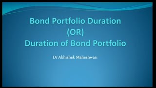 Portfolio Duration [upl. by Corell]