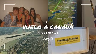 vlog 01  vuelo a canadá  BECAS FAO 2324 [upl. by Towney]