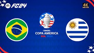 Brasil x Uruguai  Jogando Copa América com o Brasil  Semifinal  AO VIVO [upl. by Alema266]