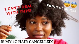 HOW TO DETANGLE DRY MATTED 4C HAIR BEFORE WASH DAY  Natural hair routines [upl. by Acirahs]