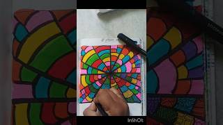 make a easy colorful doodle with mandala design full video‎ on my channel Mnikita0703 shorts [upl. by Ettennej]