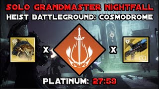 Solo Grandmaster Nightfall  PsiOps Battleground Cosmodrome In 27 Mins  Solar Warlock Destiny 2 [upl. by Cleo]