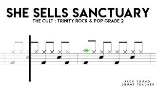 She Sells Sanctuary Trinity Rock amp Pop Drums Grade 2 [upl. by Nonnelg]