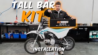 OZMINIS  CRF110F TALL BAR KIT INSTALL 2019 [upl. by Ettenrahc]