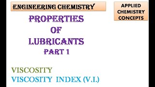 Properties of Lubricants  Viscosity  Viscosity index [upl. by Gnah259]