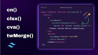 Cn twMerge clsx cva  Write Clean Tailwind Code with these utility functions [upl. by Sudoeht]