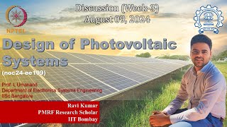 Design of Photovoltaic Systems  NPTEL  noc24ee109  Week3 [upl. by Shelly834]