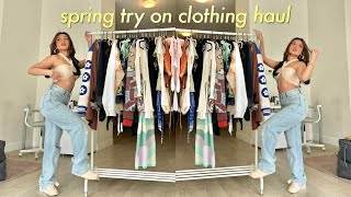 SPRINGSUMMER TRY ON CLOTHING HAUL  where to shop unique pieces  small lowkey brands [upl. by Winonah298]