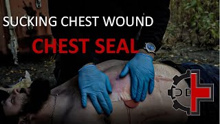 Chest Seal Application Sucking Chest Wound [upl. by Flodnar]