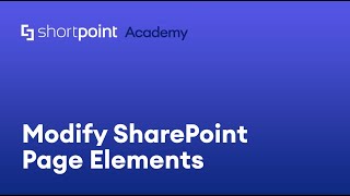 Modify SharePoint page elements [upl. by Yerot508]