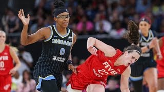 Chicago Sky player fouls Caitlin Clark to the floor then posts the hate comments she got online [upl. by Echikson]