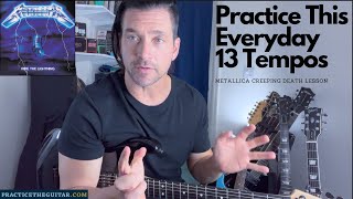 Creeping Death Guitar Lesson  Metallica  13 TEMPOS  Practice This EverydayWith Tablature [upl. by Irap]