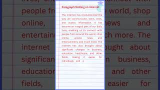 Paragraph Writing on Internet [upl. by Akenehs]