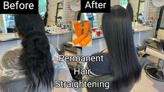 Hair straightening With Wella by MonasMagicsilky shiny hairPermanent hair straightening tutorial [upl. by Okoyik671]